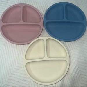 Toddler and Kids Set of 3 Silicone Suction Plates